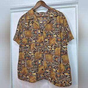 Vintage Y2k Notations Woman Button Down Top